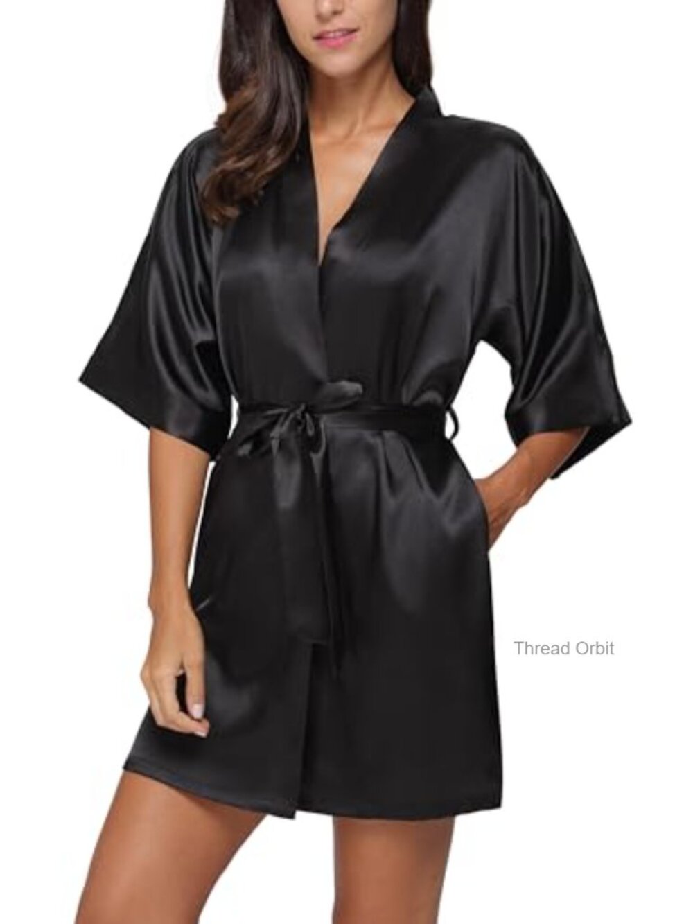 Silk Robe Short Satin Kimono Loungewear Bridal Party